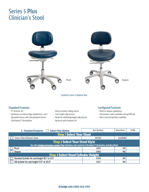Series 5 Plus Dental Stools Order Guide